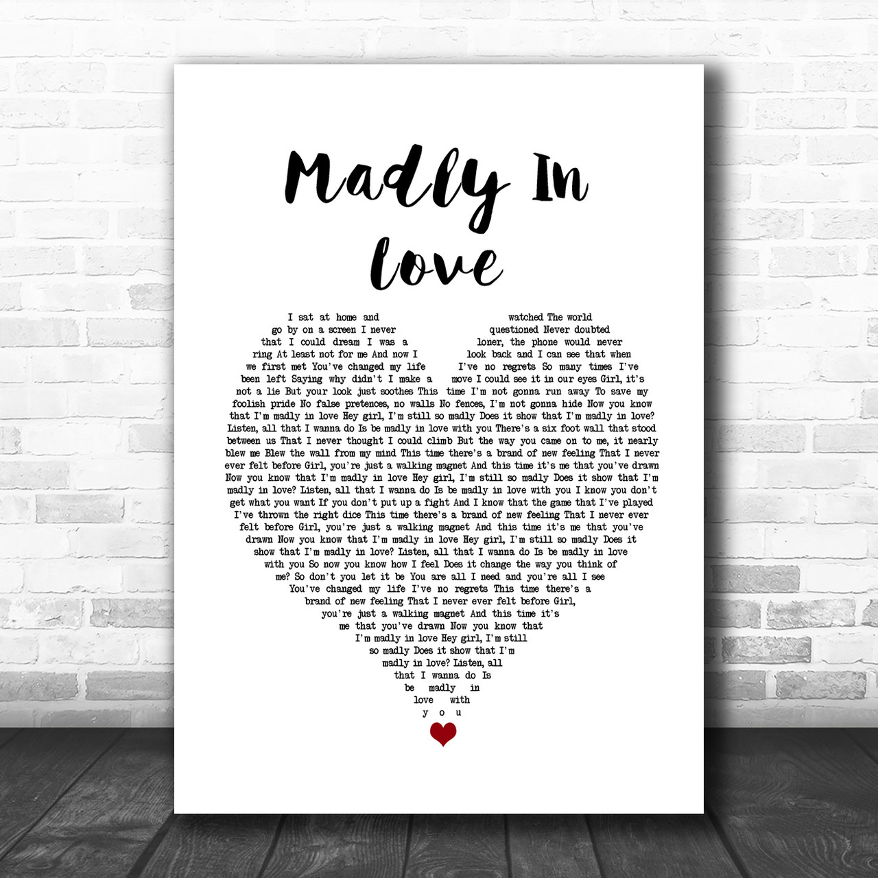 Cake Love You Madly Vintage Heart Song Lyric Music Art Print - Song Lyric  Designs