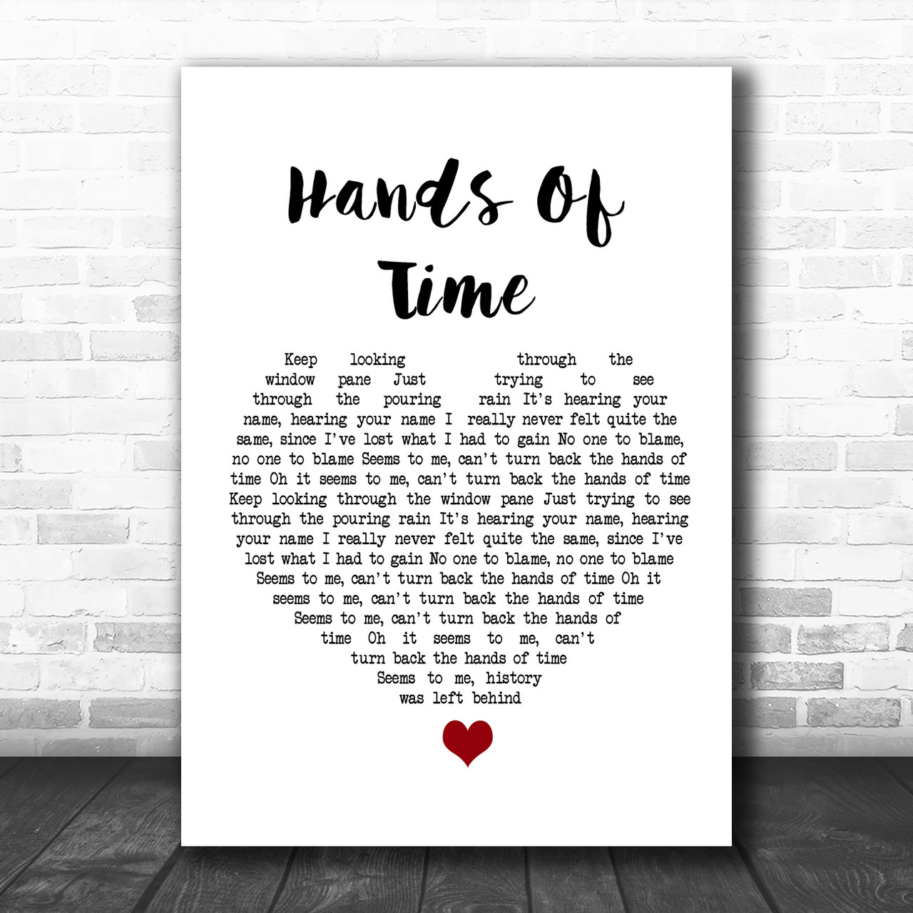 Groove Armada Hands Of Time White Heart Song Lyric Wall Art Print