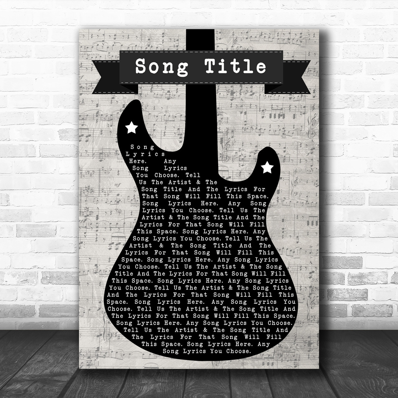 Pantera Walk Black & White Guitar Song Lyric Wall Art Print - Song