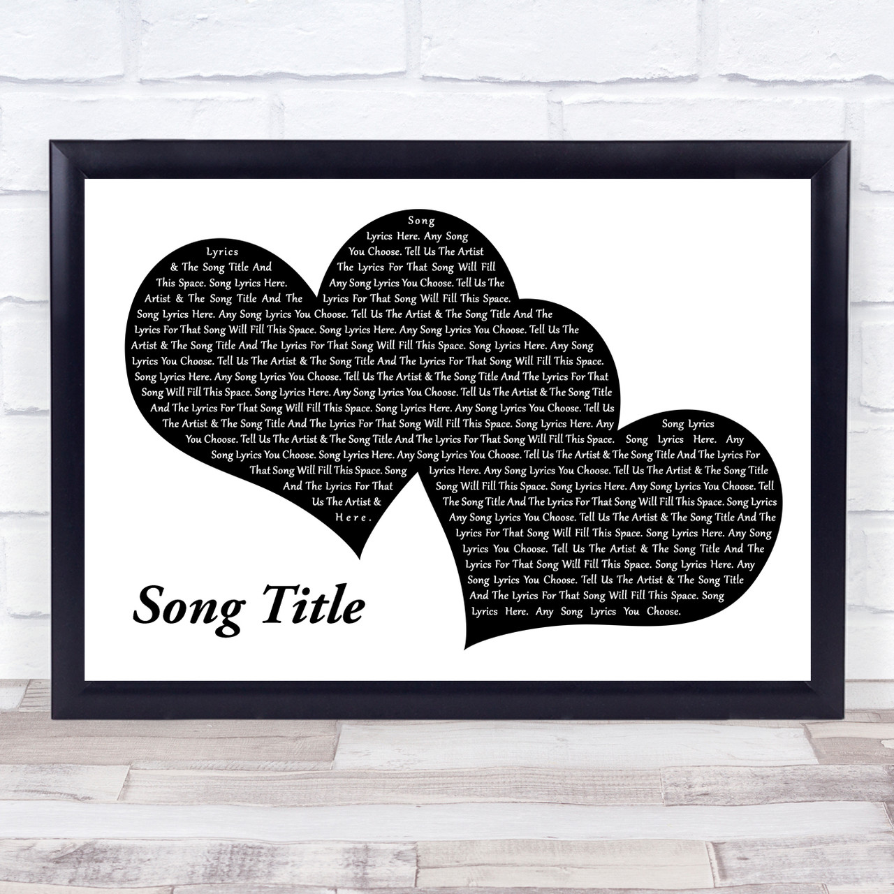  You're My One and Only (True Love) Black Heart Song Lyric Art  Music Quote Gift Poster Print : Home & Kitchen