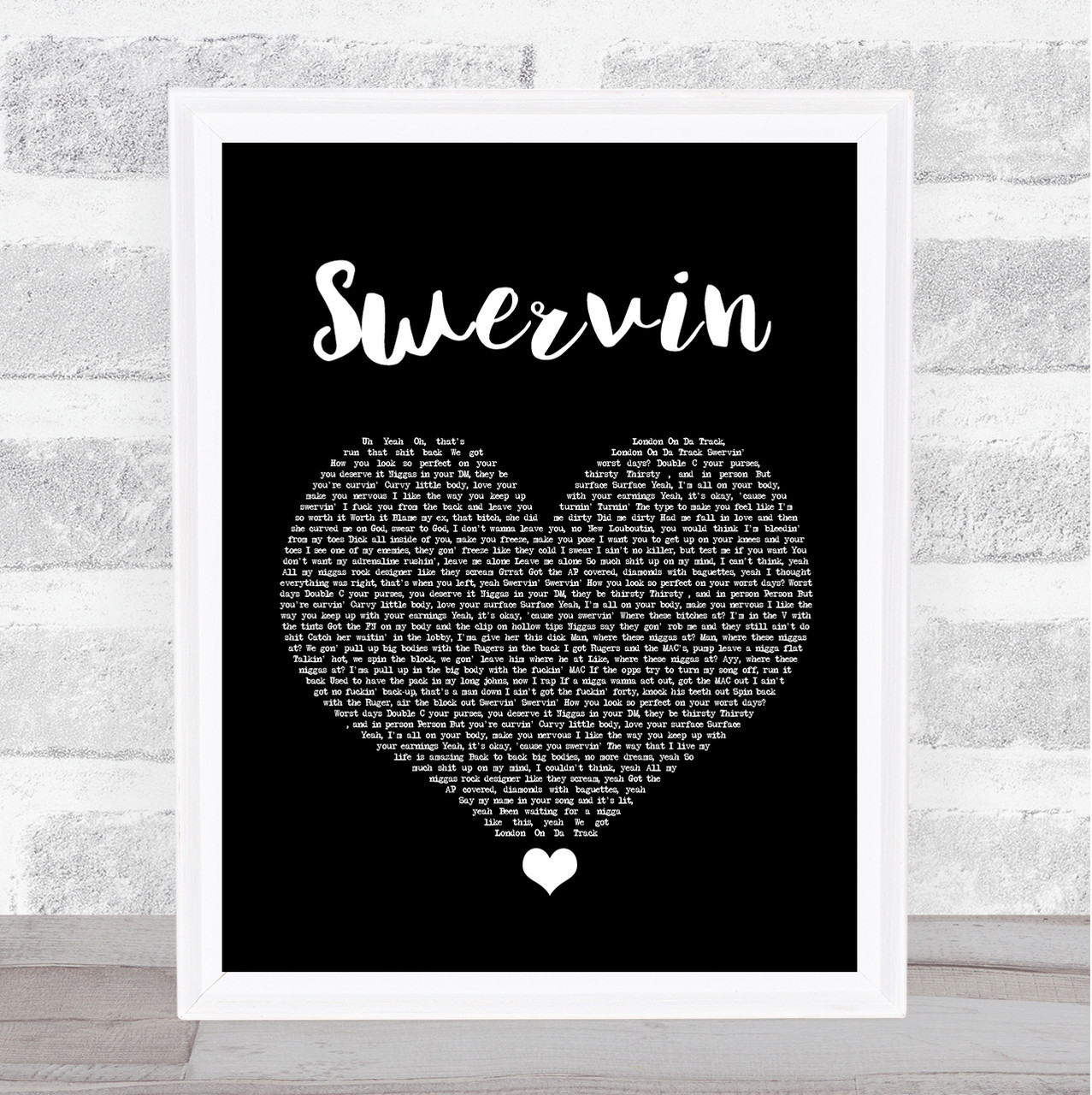 A Boogie Wit Da Hoodie Swervin Black Heart Song Lyric Print Song