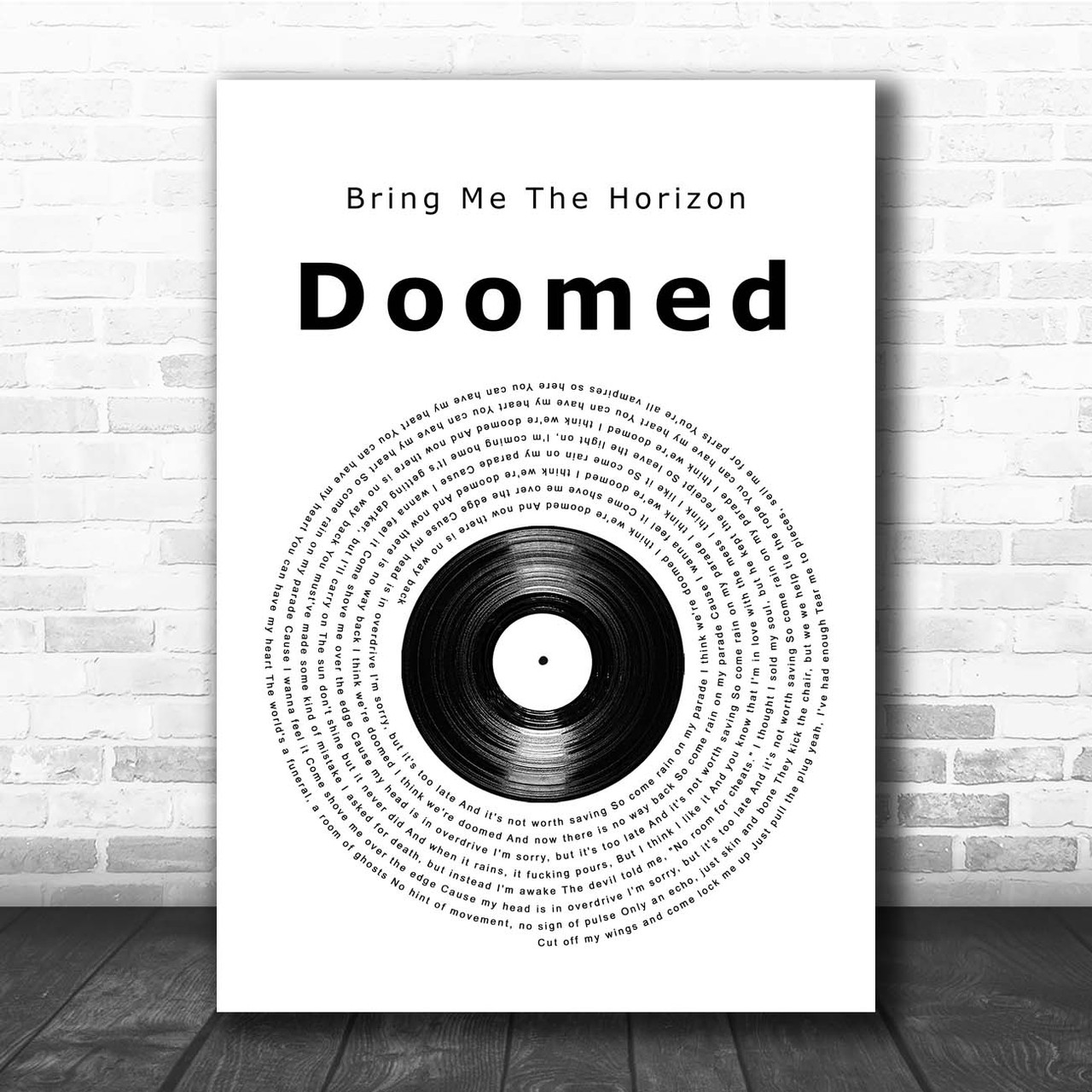 Bring Me The Horizon Doomed Vinyl Record Song Lyric Print