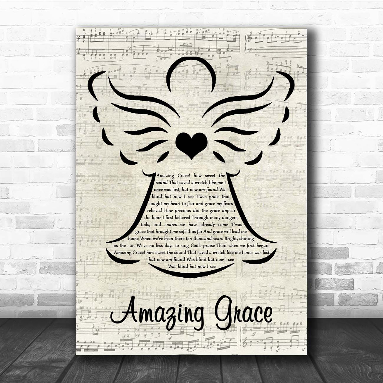 Judy Covington Amazing Grace Music Script Angel Song Lyric Print - Song  Lyric Designs