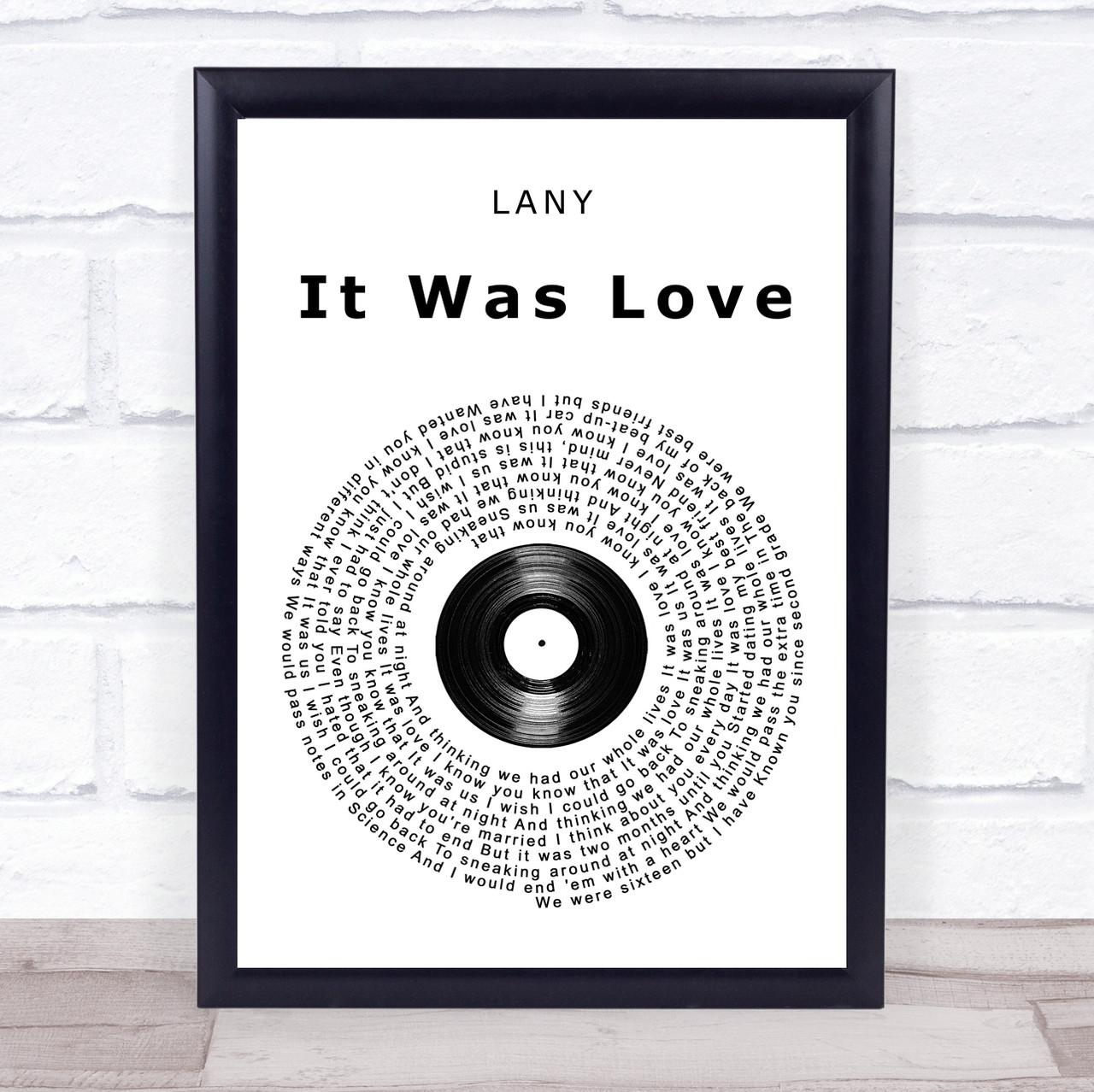 LANY It Was Love Vinyl Record Song Lyric Print - Song Lyric Designs