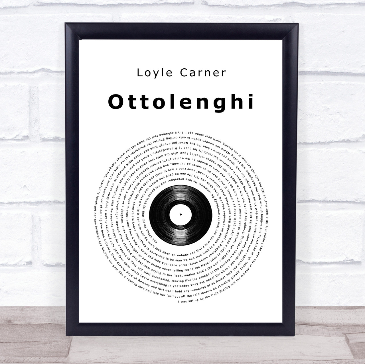 Loyle Ottolenghi Song Lyric Print - Song Designs