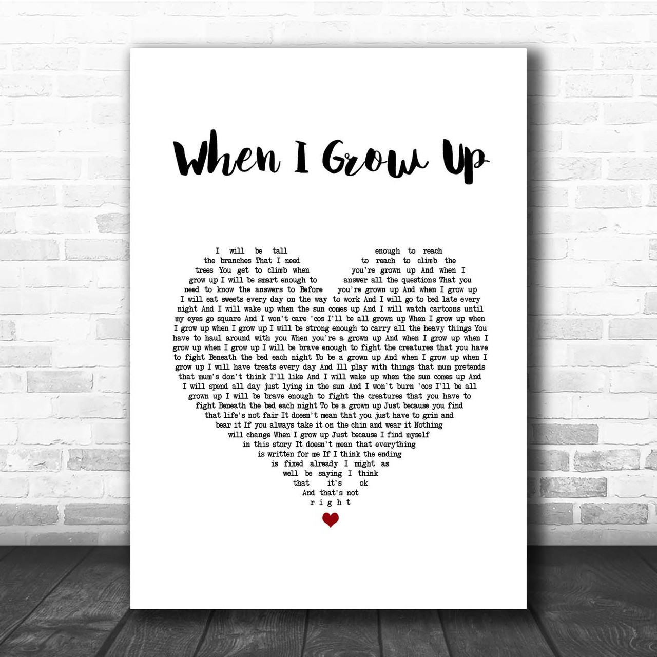 Love Affair Everlasting Love White Heart Song Lyric Music Print - Red Heart  Print