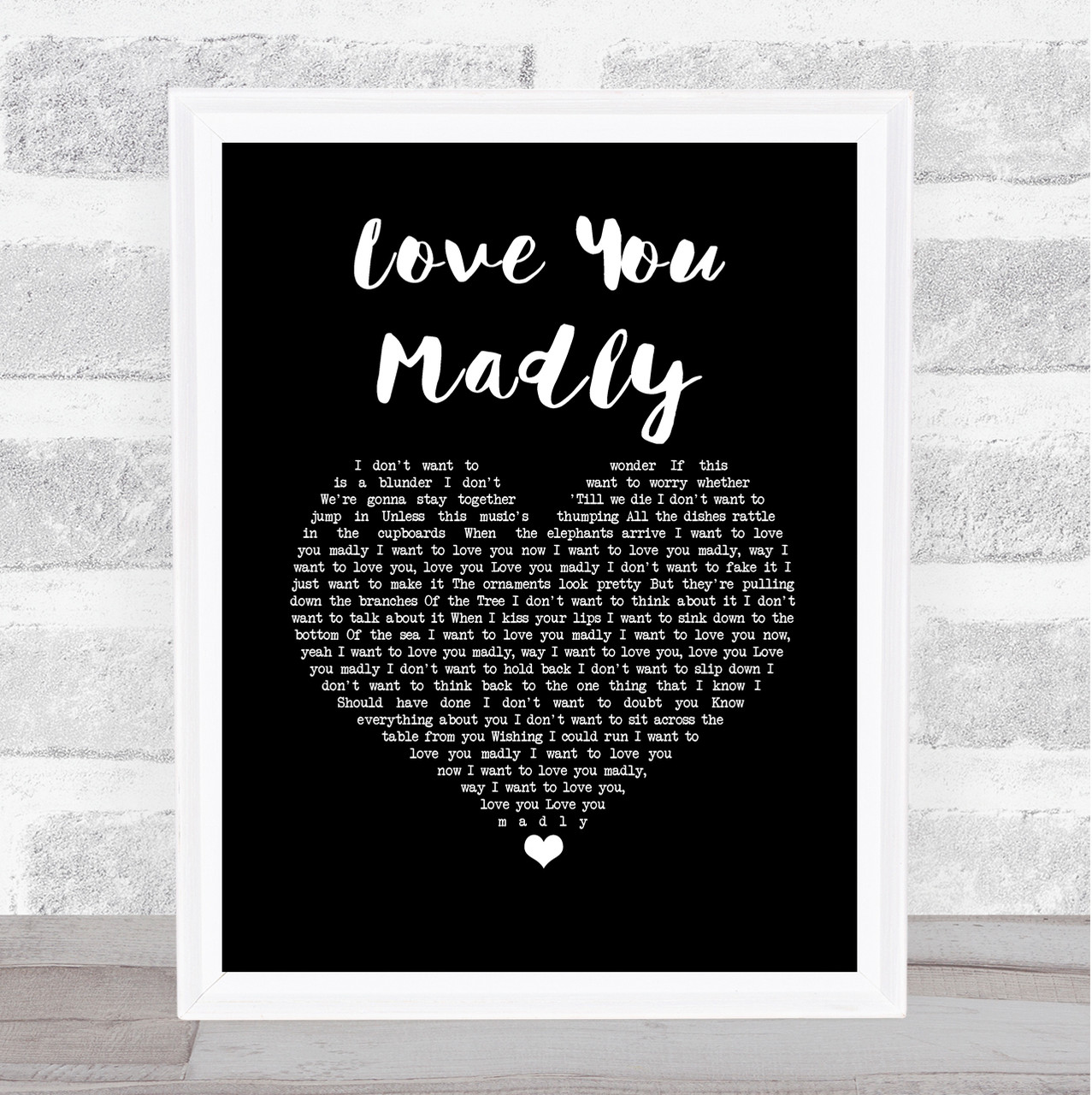 Cake Love You Madly Black Heart Song Lyric Music Art Print - Song Lyric  Designs