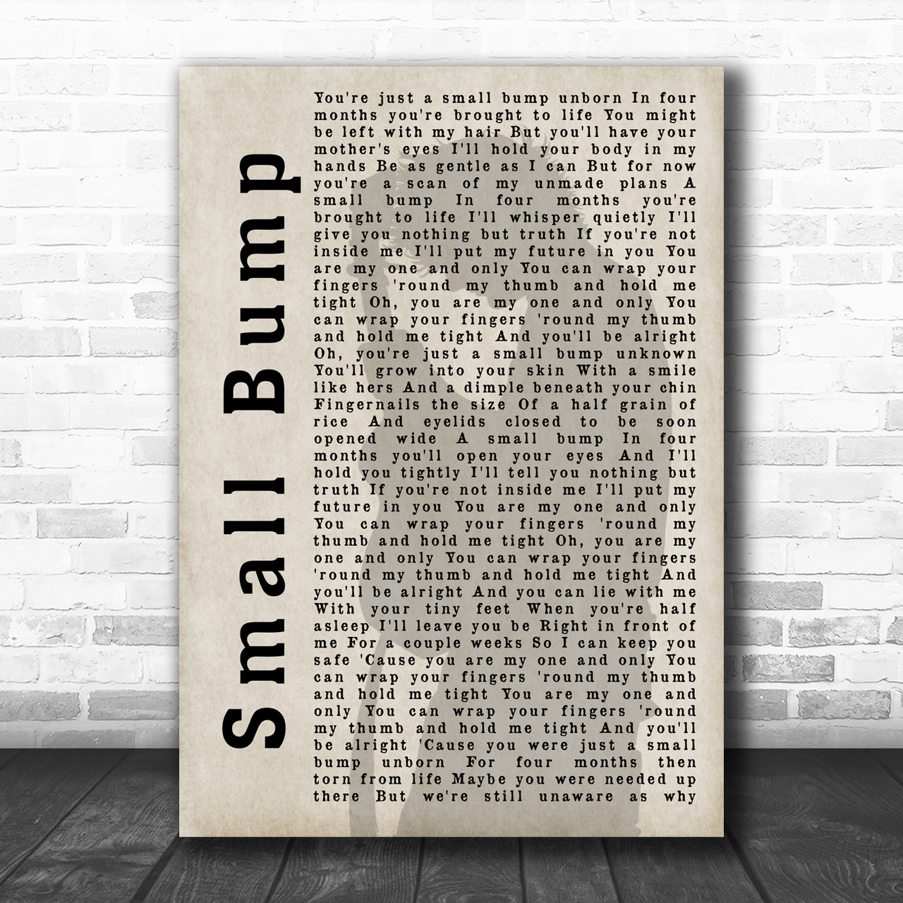 Small Bump Shadow Song Lyric Quote Print 