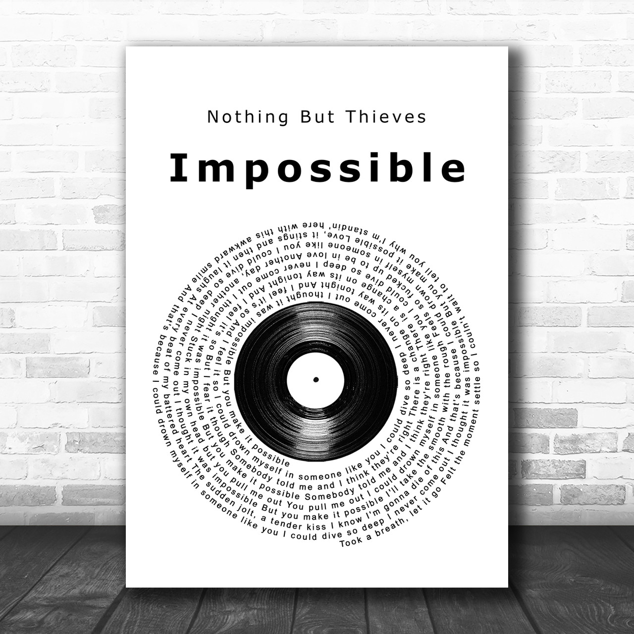 Nothing But Thieves Impossible Vinyl Record Song Music Art Print - Song Lyric Designs