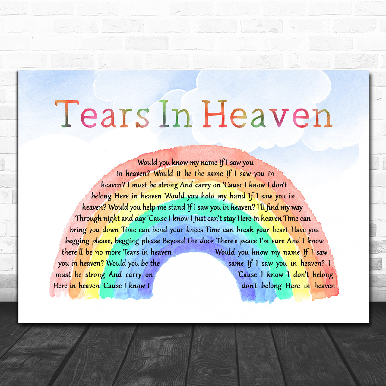 Eric Clapton Tears In Heaven Father & Child Decorative Wall Art Gift Song  Lyric Print - Song Lyric Designs
