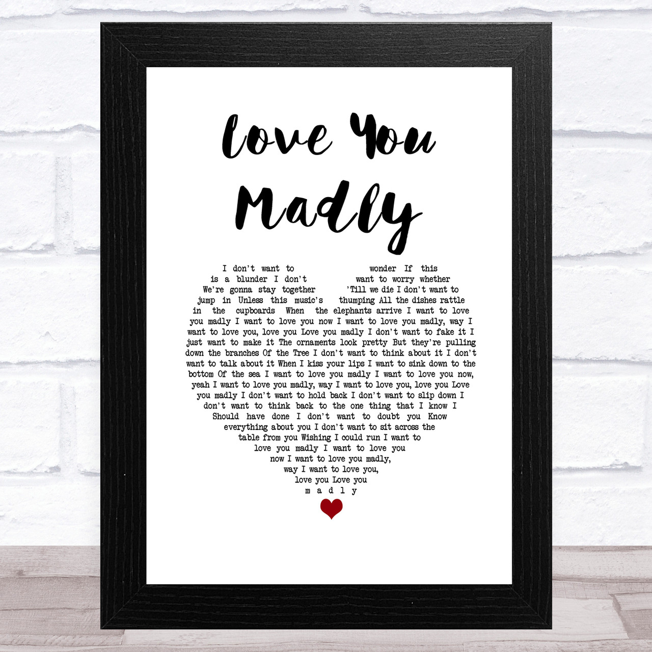 Cake Love You Madly White Heart Song Lyric Music Art Print - Song
