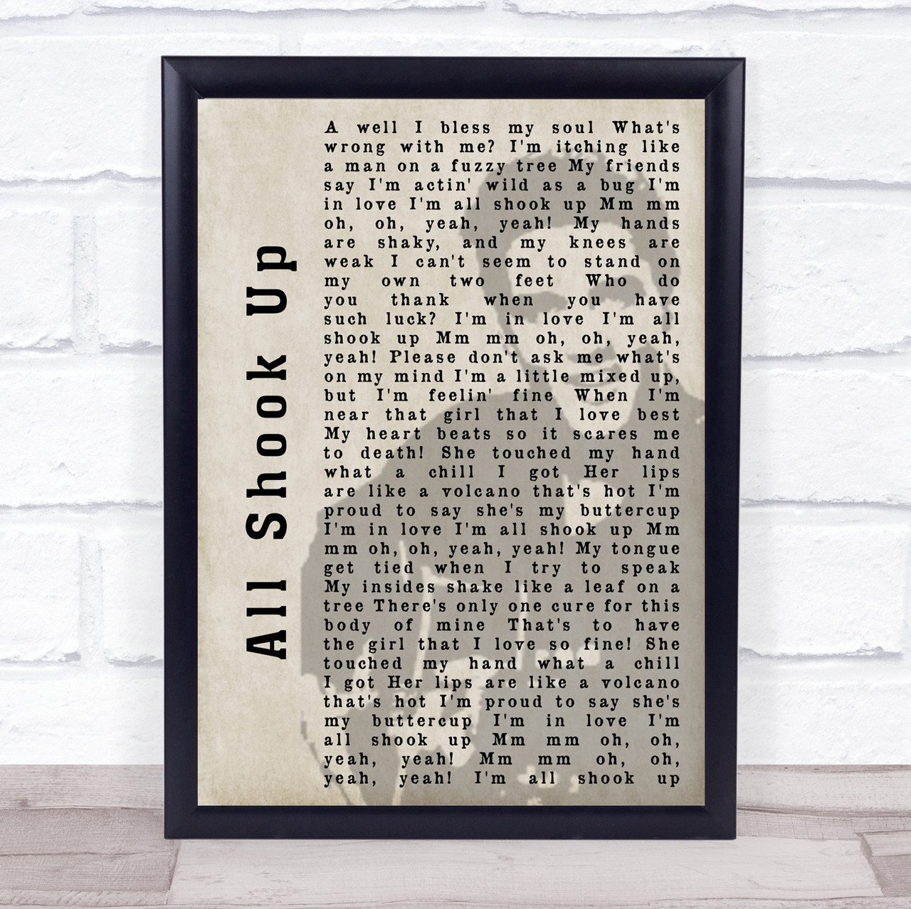 Elvis Presley All Shook Up Face Shadow Song Lyric Music Wall Art