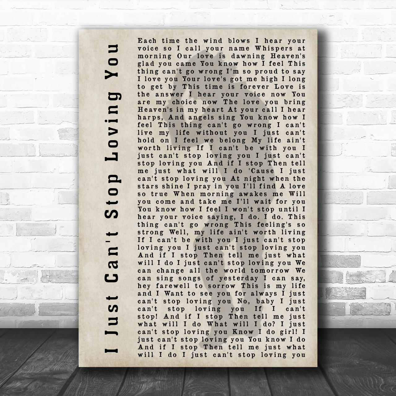 Michael Jackson I Just Can T Stop Loving You Shadow Song Lyric Music Wall Art Print Song Lyric Designs