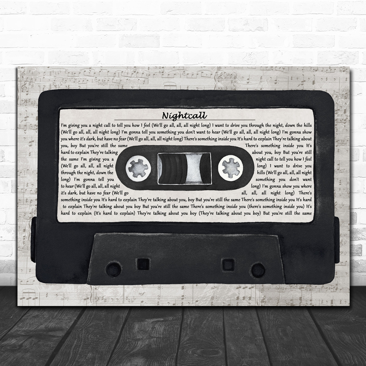 Kavinsky Nightcall Music Script Cassette Tape Song Lyric Art Print - Song  Lyric Designs