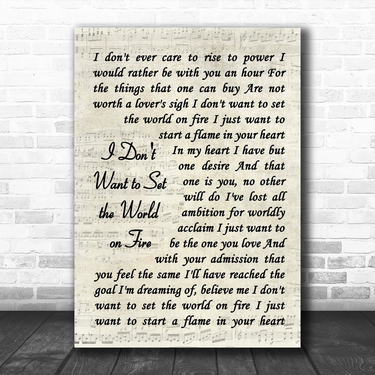  Everybody Wants to Rule The World Song Lyric Vintage Quote  Print : Office Products