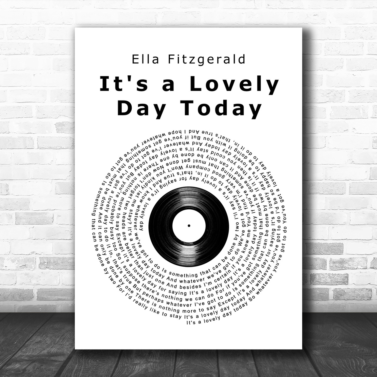 Ella Fitzgerald It's a Lovely Day Today Vinyl Record Song Lyric Art Print -  Song Lyric Designs