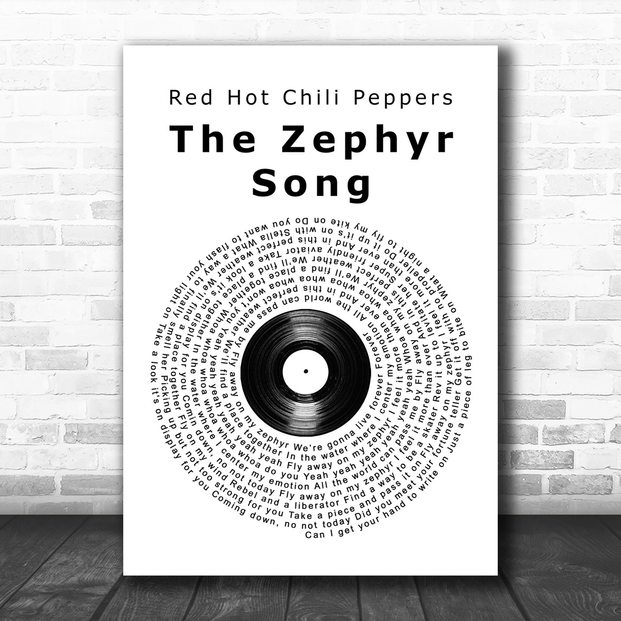 Red Hot Chili Peppers The Zephyr Song Vinyl Record Song Lyric Art