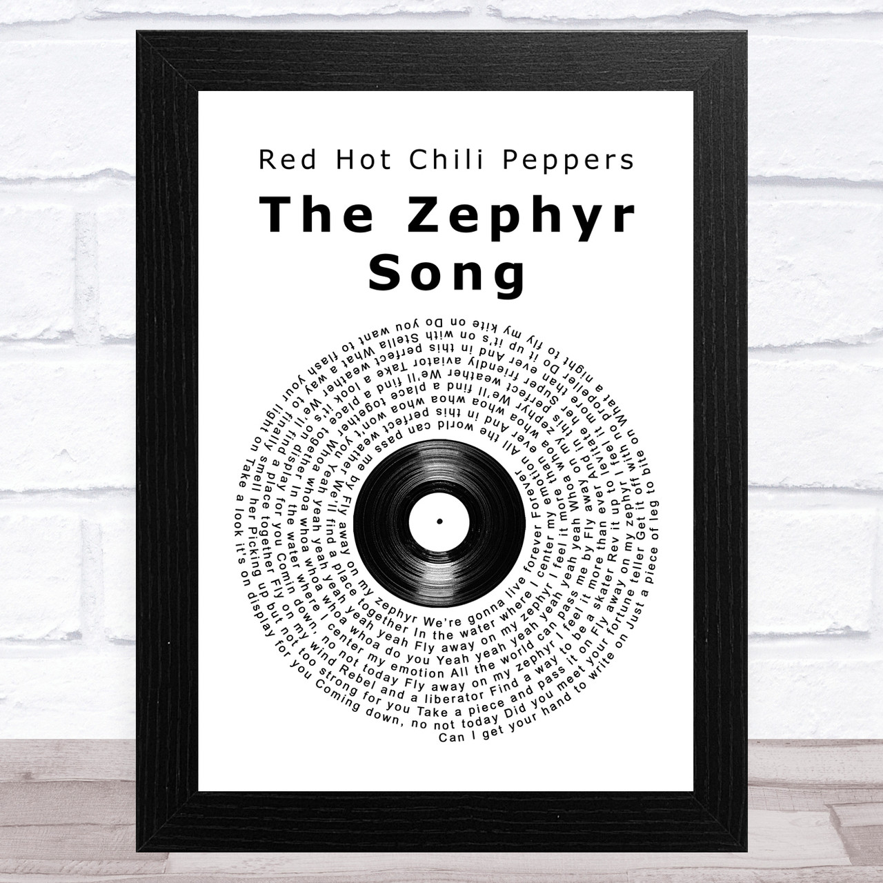 Red Hot Chili Peppers The Zephyr Song Vinyl Record Song Lyric Art