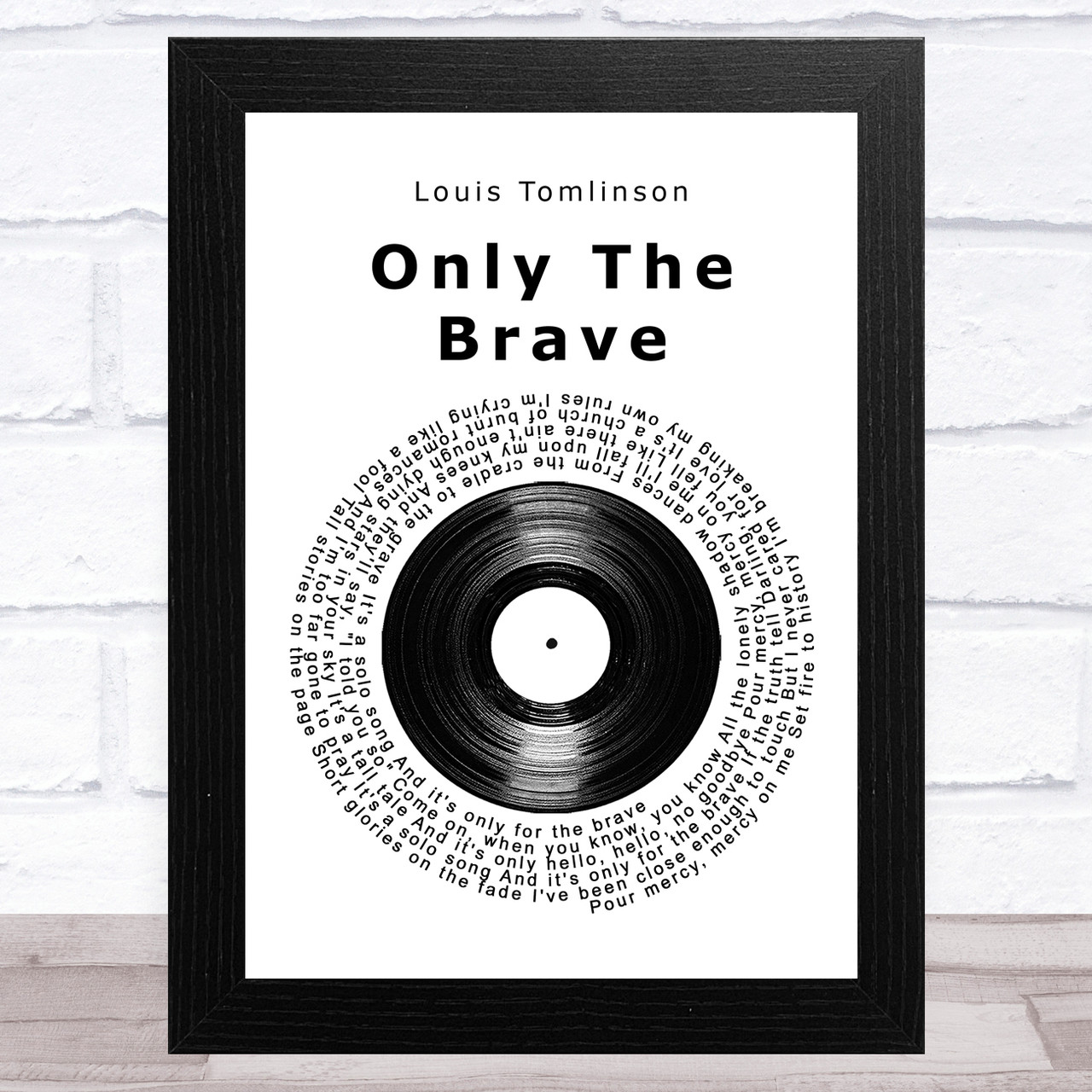 Louis Tomlinson Only The Brave Vinyl Record Song Lyric Art Print