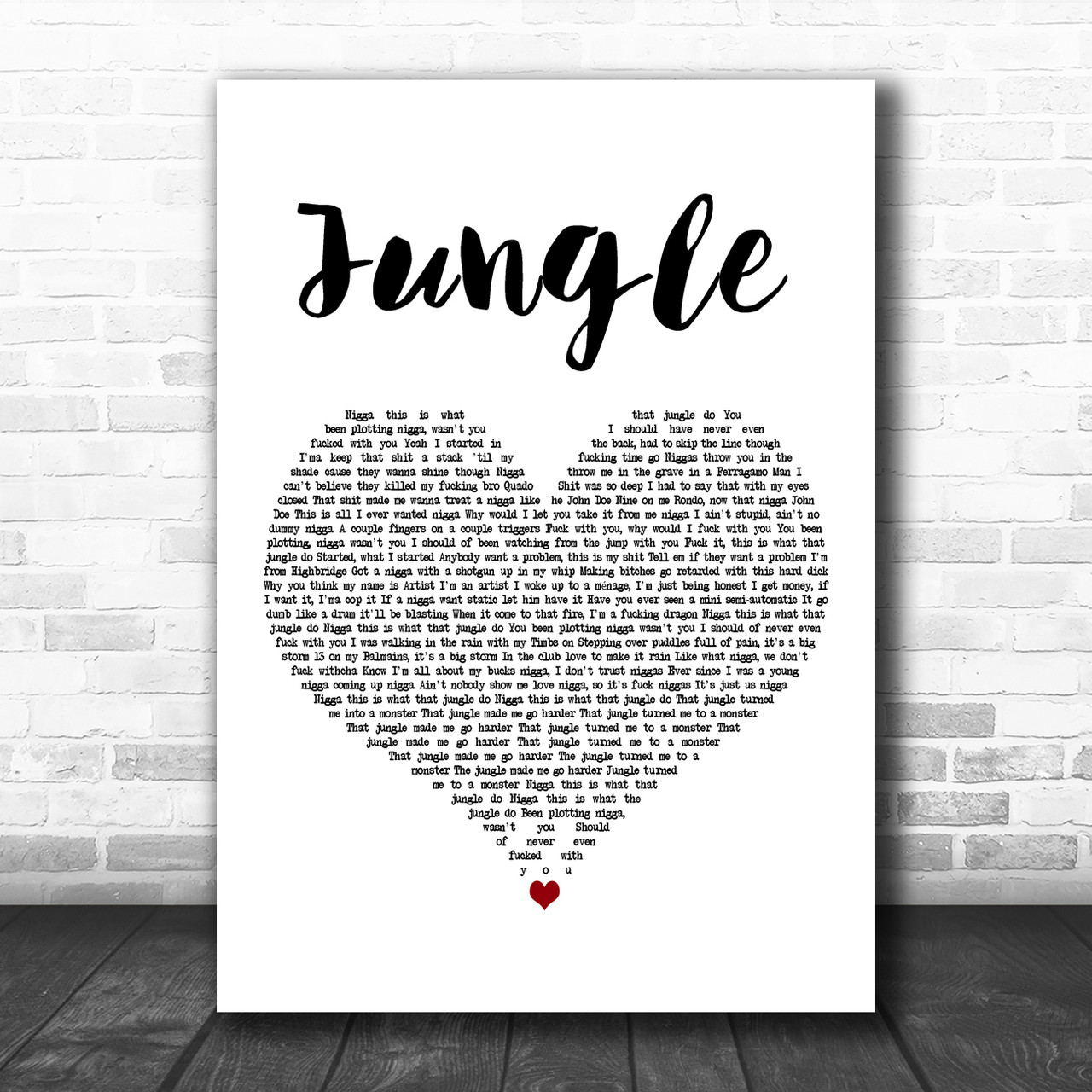 A Boogie Wit Da Hoodie Jungle White Heart Decorative Wall Art Gift