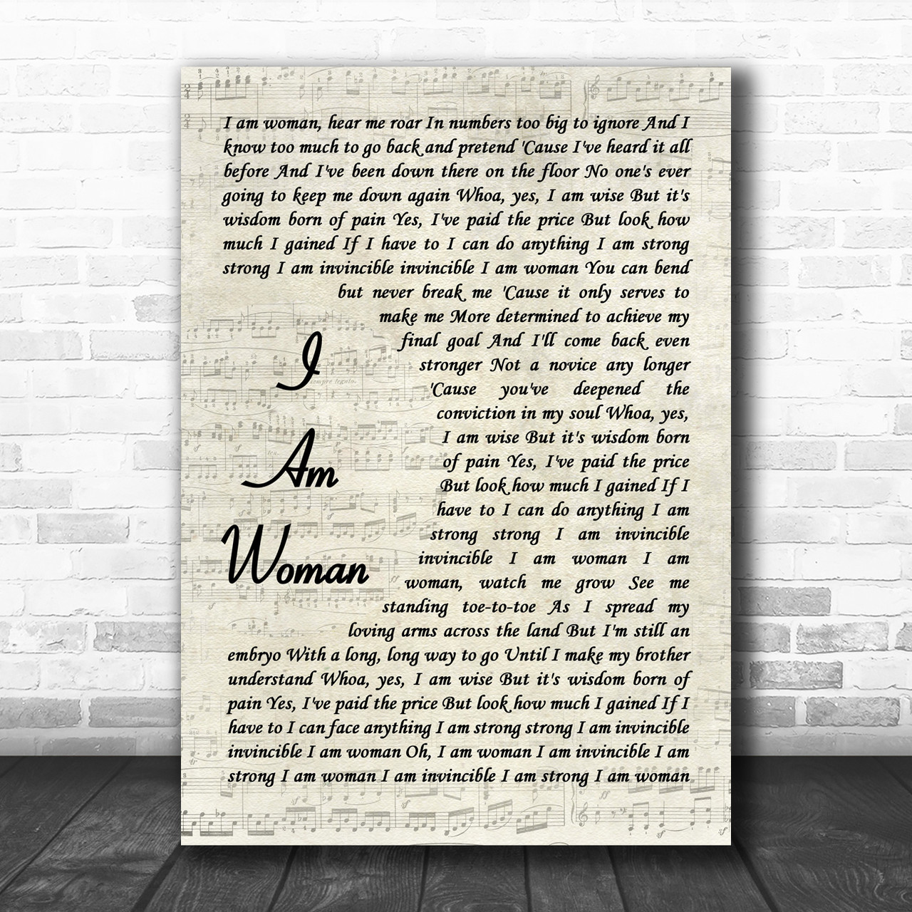 I'm Every Woman Song Lyrics Print Official Licensed 