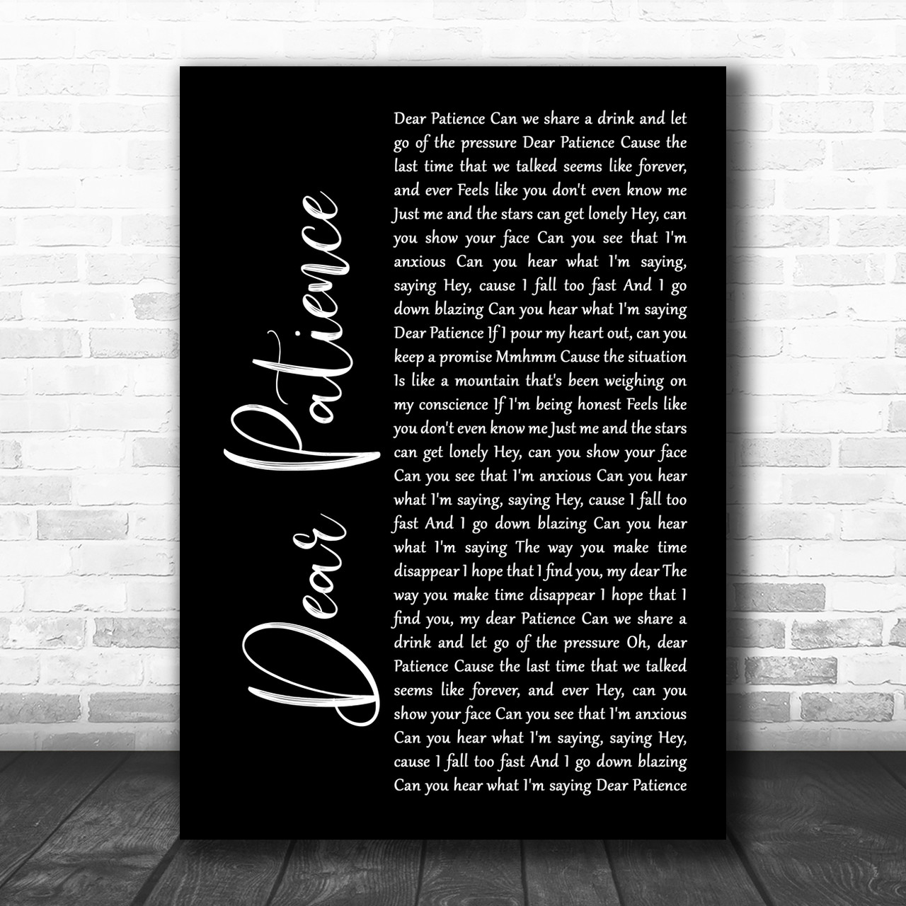 Dear Patience Lyrics Digital Print Poster Niall Horan Merch 