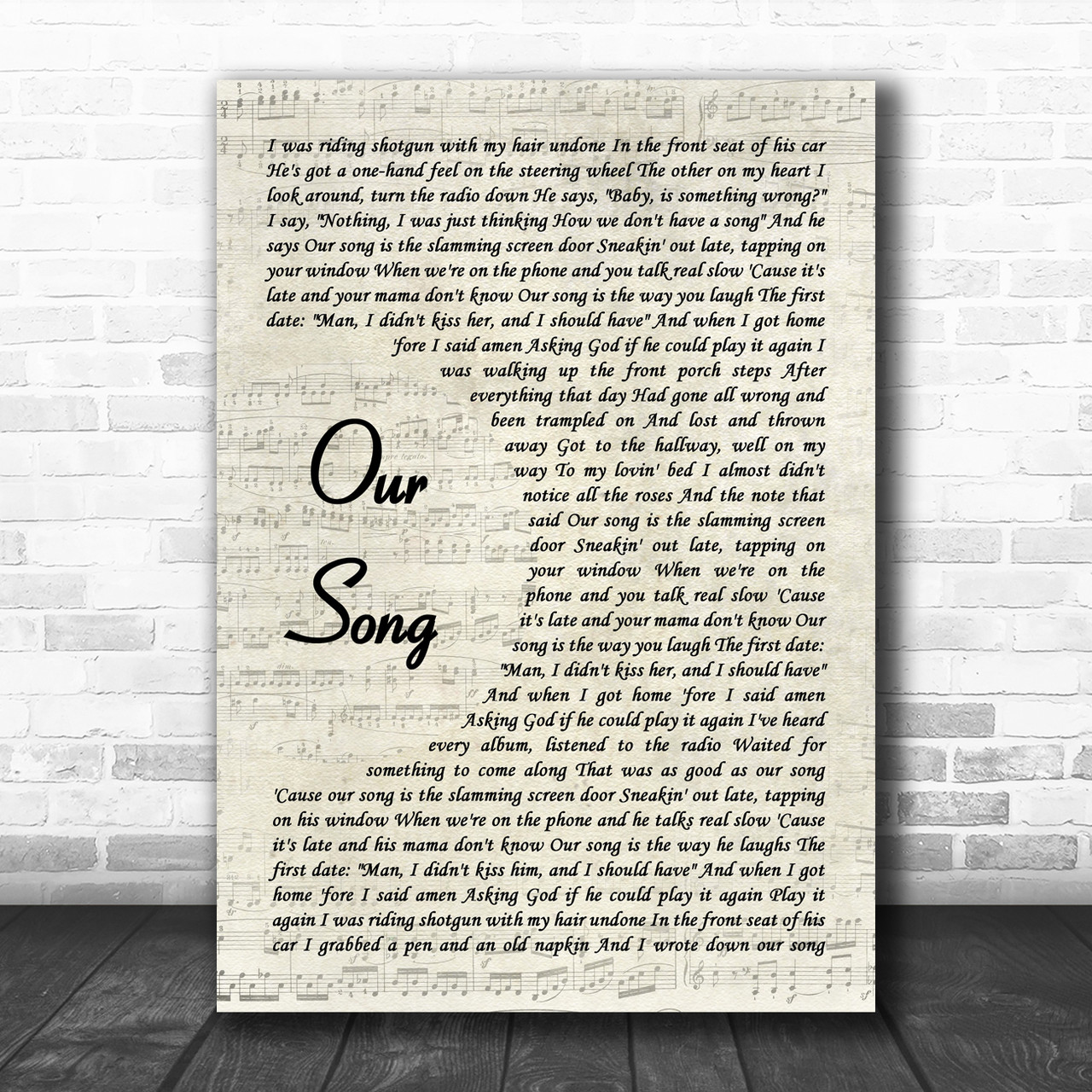 taylor swift our song lyrics