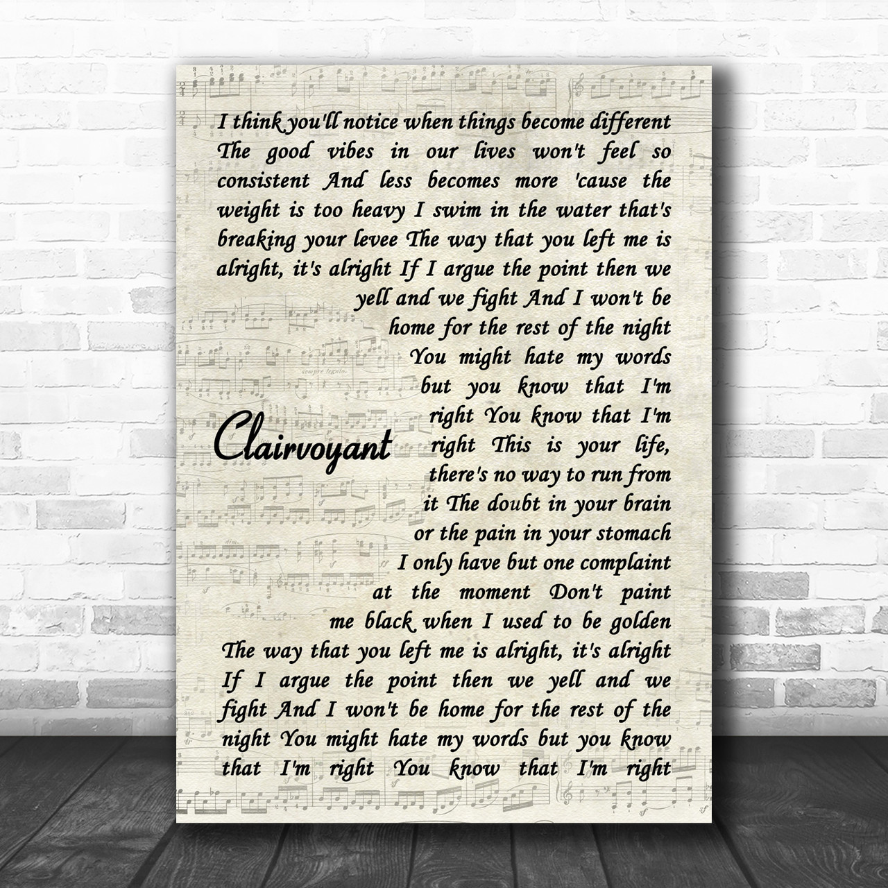 The Story So Far Clairvoyant Vintage Script Decorative Wall Art