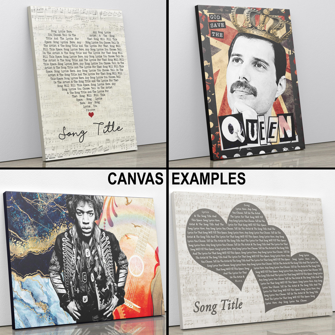 Freddie Mercury Queen Song Lyrics Posters and Prints Music Wall