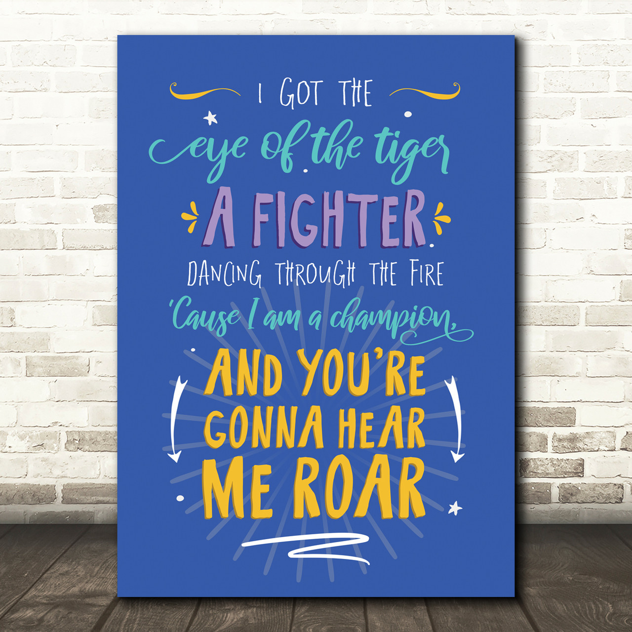 Katy Perry Roar Typography Music Song Lyric Wall Art Print - Song Lyric  Designs