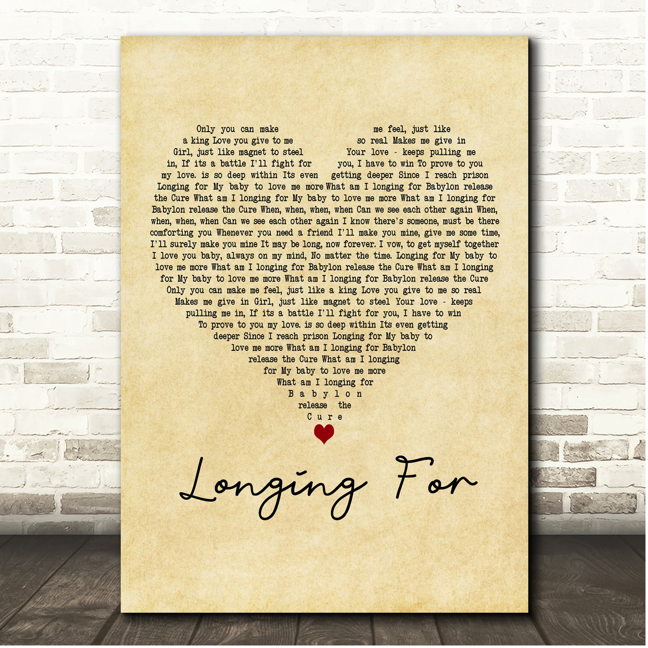 Jah cure Longing For Vintage Heart Song Lyric Print