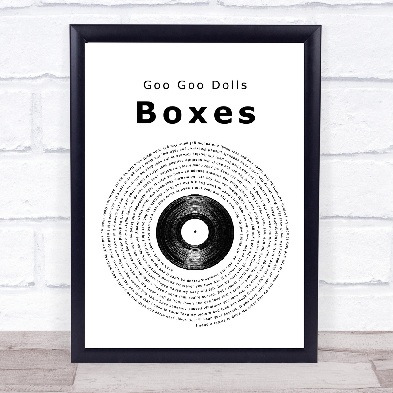 Goo Goo Dolls Boxes Vinyl Record Song Lyric Wall Art Print - Designs