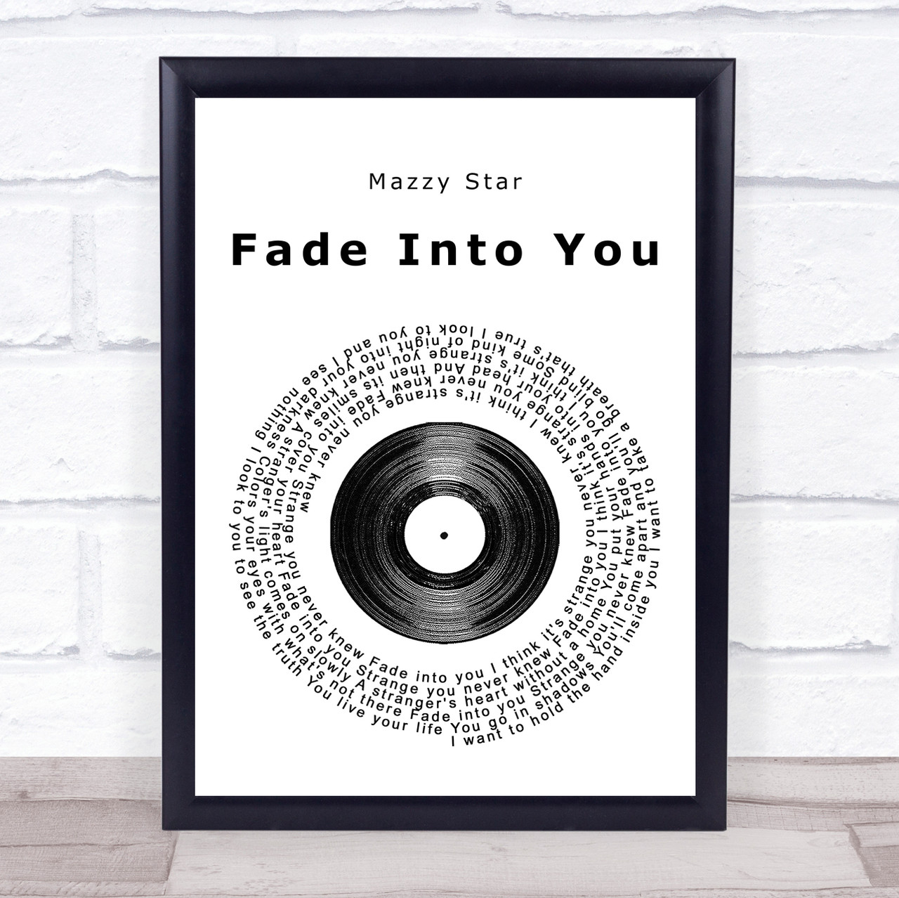 Mazzy Star Fade Into You Vinyl Record Song Lyric Music Wall Art