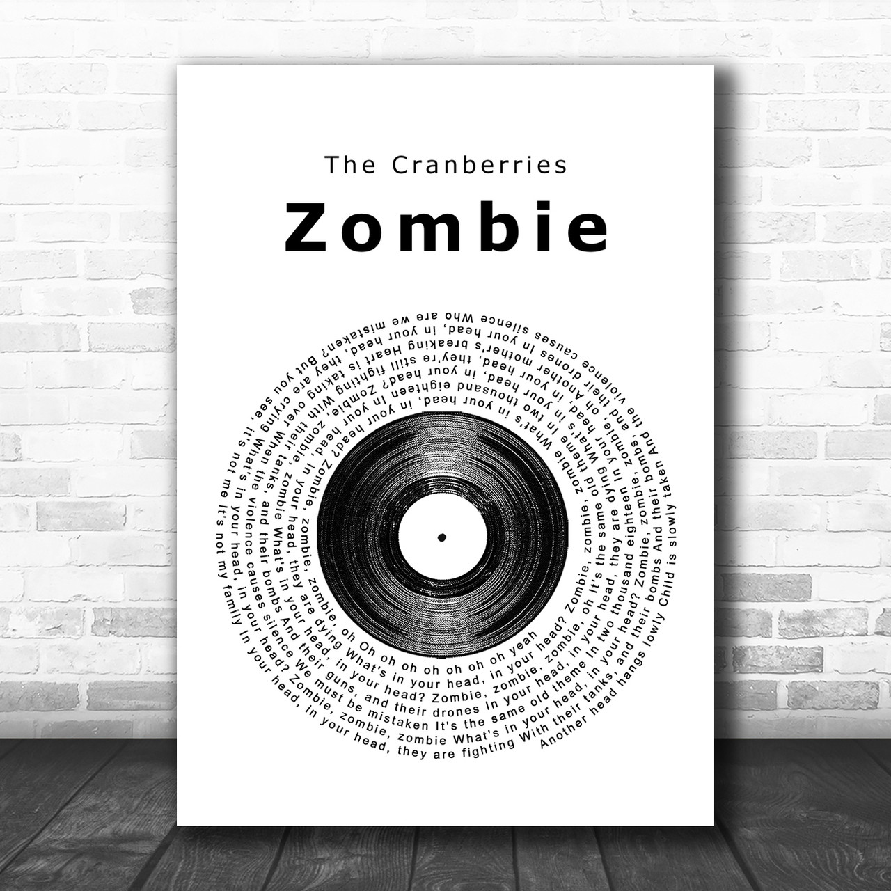 The Cranberries Zombie Vintage Script Song Lyric Music Wall Art Print -  Song Lyric Designs
