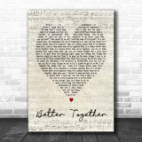 Jack Johnson Better Together Man Lady Couple Grey Song Lyric Quote Print Song Lyric Designs