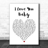 Frank Sinatra I Love You Baby Grey Heart Song Lyric Print Song Lyric Designs