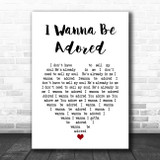 The Stone Roses I Wanna Be Adored Song Lyric Vintage Music Wall Art Print Song Lyric Designs