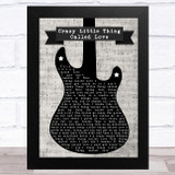 Queen Crazy Little Thing Called Love Electric Guitar Music Script Song Lyric Music Art Print