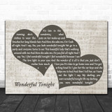 Wonderful Tonight Eric Clapton Black Heart Song Lyric Music Wall Art Print Song Lyric Designs wonderful tonight eric clapton black heart song lyric music wall art print