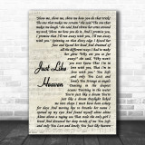 Just Like Heaven Vinyl Record Song Lyric Quote Print