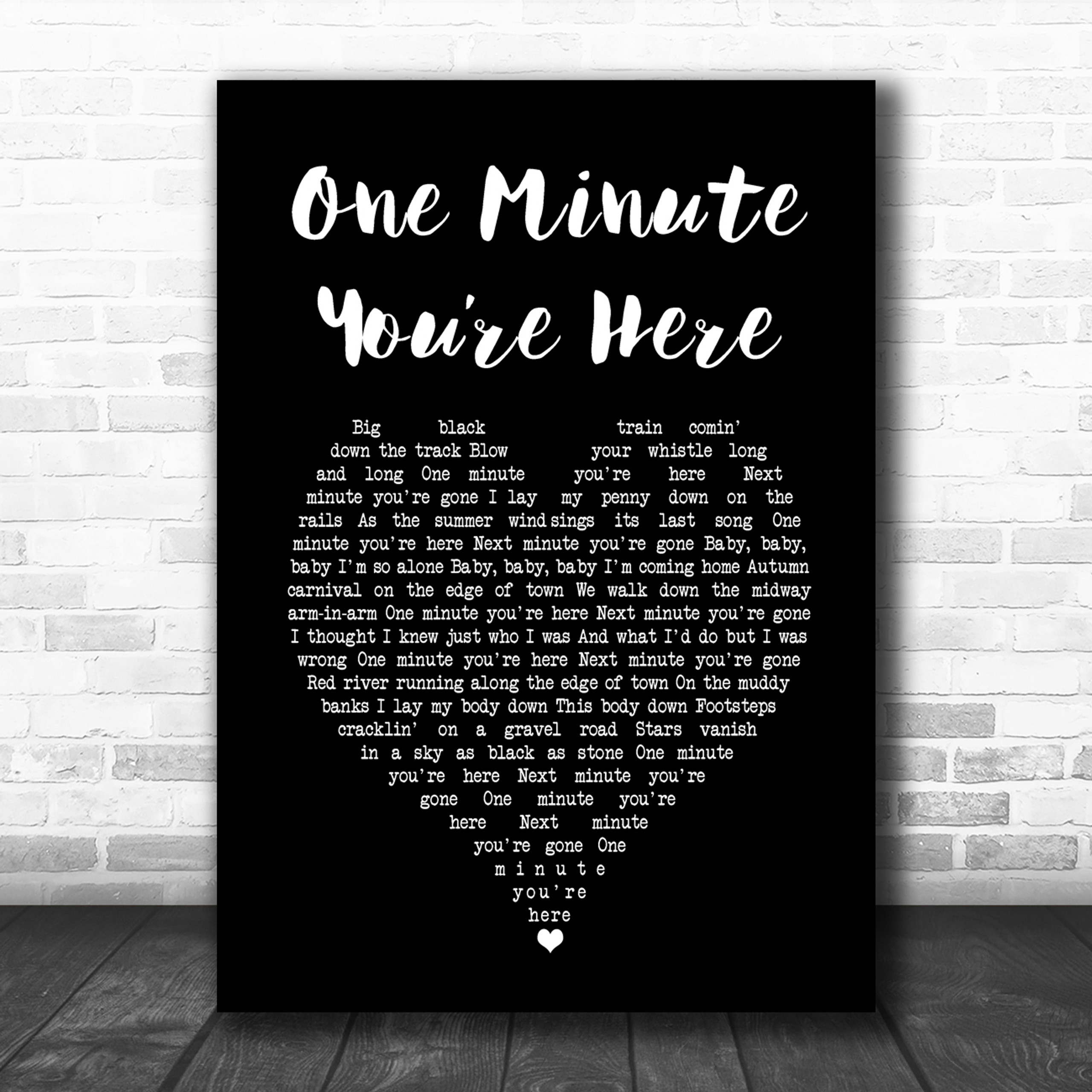 Bruce Springsteen One Minute You re Here Vintage Heart Song Lyric Art Print Song Lyric Designs