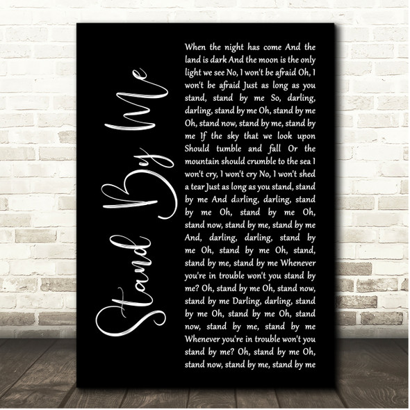 Florence + The Machine Stand By Me Black Script Song Lyric Print