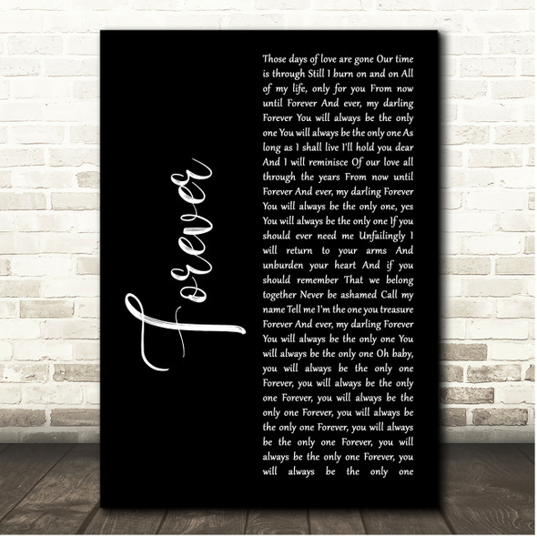 Mariah Carey Forever Black Script Song Lyric Print