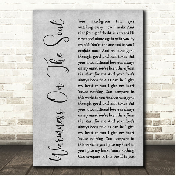 Avenged Sevenfold Warmness On The Soul Grey Rustic Script Song Lyric Print