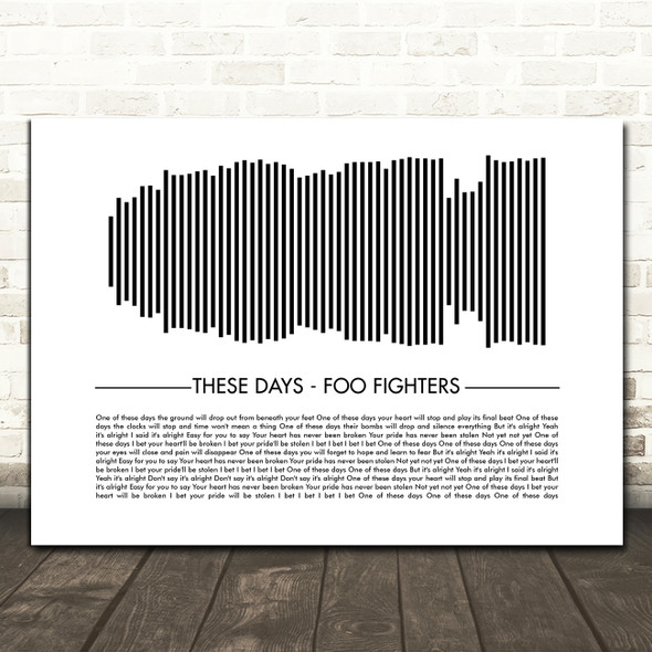 Foo Fighters These Days Sound Wave Minimal Song Lyric Print