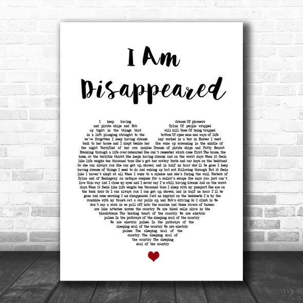 Frank Turner I Am Disappeared Heart Song Lyric Music Wall Art Print