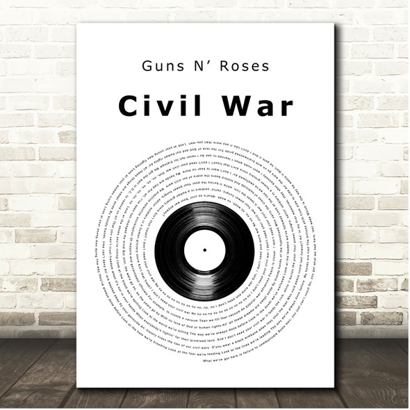 Guns N Roses Civil War Vinyl Record Song Lyric Print