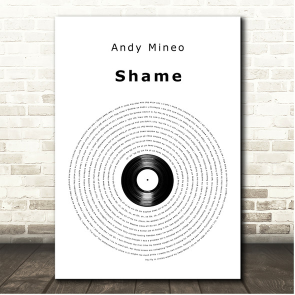 Andy Mineo Shame Vinyl Record Song Lyric Print