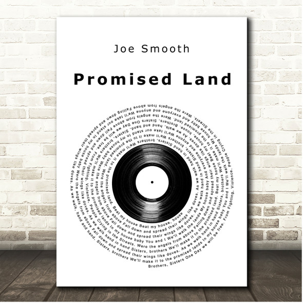 Joe Smooth Promised Land Vinyl Record Song Lyric Print