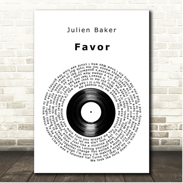 Julien Baker Favor Vinyl Record Song Lyric Print